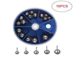 Pesos de gotas redondas de tungstênio S 16pcs Drop estilo chumbada de estilo de pesca para chumbadas para caixa de pesca de carpbasspike kittack kit8780871