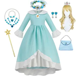 Rosalina Kleidermädchen Spiel spielen Prinzessin Cosplay Kostüm Kinder Themen Party Fantasy Kinder Kinder Peach Daisy Fancy Outfits 240422