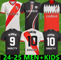 2024 River Plate Soccer Jerseys Third Kit 24 25 Lanzini Fernandez Barco Palavecino Borja M. Suarez de la Cruz Libertadores Home Away Football Top Shirts Kids Kids Kids Kids