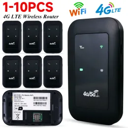 Roteadores 110pcs 4G LTE Wireless Router WiFi Portable Router 150Mbps 2100mAh Hotspot Sim desbloqueado modem WiFi para trabalho de viagem em casa