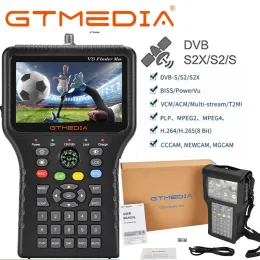 Receptores GTMedia V8 Finder Max Satellite Signal Finder DVBS/S2/S2X H.265 Localizador de satélite 4,3 polegadas 1080p ACM vs V8 Finder 2/pro