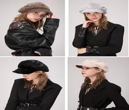 Stand Focus Women Faux Fur Cabbies Gatsby Newsboy Hat Cap Ladies Fashion Stylish Winter Warm Thermal Black Brown Beige Gray1893766