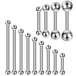 5pcs Edelstahl Zunge Piercing 14G Industrielle Langhantel Nippel Bar 3456 mm Ball Punk Sexy Body Juwelry Rock Style 240409