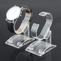 Strängar 10/20st Cype Plastic Clear Watch Armband Display Showcase Rack Holder Butik Watch Display Stand Organizer Showcase