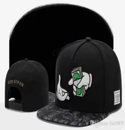 Bóg dał pieniądze Snapback czapki czapki dla mężczyzn Hip Hop Cap Snapbacks Baseball Hat Baseballcaps Rap Gorras Bone3518463