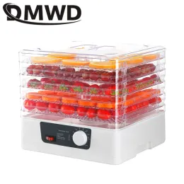 Desidratadores DMWD Fruta seca vegetais de frutas ervas desidratadas carne de seca de carne desidratador 5 bandejas lanches secador de ar quente 110V