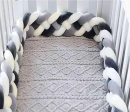 200m Baby Bed Bumper Born Crib Pumper 4 Braided Knot Baby Crib Protector With Pillow Cushioncunas Para El Bebe 2108129190435