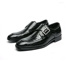 Casual Shoes High Quality Men Leather Loafers Crocodile Pattern Dress Antiskid Driving Plus Size 38-48
