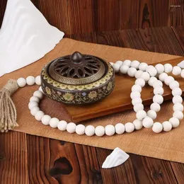 Decorative Flowers 100cm Wooden Bead Garland Farmhouse Rustic Country Hanging Decorations Prayer Beads Wall Tassle X1d1