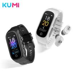Armband 2022 Kumi SmartBand N8 Smart Armband 0,96 "AMOLED Colorful Screen Heart Fitness Tracker Bluetooth 5.0 Trådlösa hörlurar