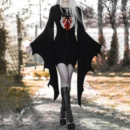 Lässige Kleider Damen mittelalterlich Vintage Halloween Kleid ausgestattete Ärmel Gothic Cosplay Ball Performance Kostüm Sexy Mini