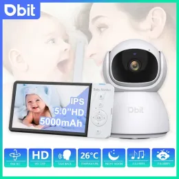 شاشات DBIT Baby Monitor Monitor Scurity Potection Cmera for Kids 5 "IPS Screen 5000mAh Battery Night Vision 2Way Audio Video Childer