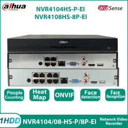 Lens Dahua NVR4104HSPEI NVR4108HS8PEI NVR41168PE 4/8/16 CH PoE Smart Ai Video Recorder Face Recognition WizSense Camera System