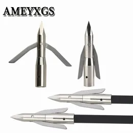 Acessórios 3/6pcs Arqueiras de pesca de arco Pesca de peixes Broadheads Ponto de ponta de aço inoxidável 2 Acessórios de caça a arco e flecha de ponta de seta expansível