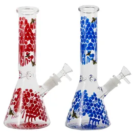 10.23Inch Heady Hookahs Bee Print Unique Glass Bong with Glass Bowl and Downstem 18mm Female Joint DCB20101