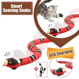 ألعاب Smart Sensing Interactive Cat Toys Automatic Eletronic Snake Cat Play Play USB ألعاب هريرة قابلة لإعادة الشحن للكلاب Cats Pet