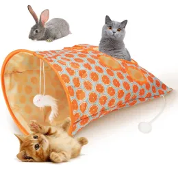 Spielzeug Katzen Tunnel Bag Pet Cat Toys Play Tube Kitty Training Interaktives Spielen Spaß Spielzeug baumelnde Maus Crinkle Sounds Tunnel mit Ball