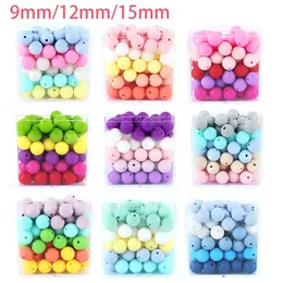 20PcsLot 15129mm Round Silicone Beads for Pacifier Clips Chain Spacing Loose Beads For DIY Jewelry Making Necklace Teether 240422