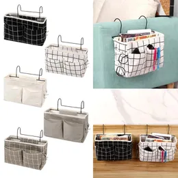 Storage Bags 1PC Canvas Bedside Cabin Shelf Bunks Hanging Bag Organiser Pockets Couch Side Pouch Hook Holder Home Gadget