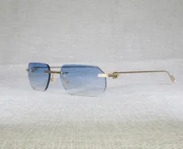01 óculos de sol quadrados sem aro vintage homens Oculos New Lens Shape Shade Metal Frame Glasses transparente para ler GAFAs Mulheres ao ar livre 1139955029
