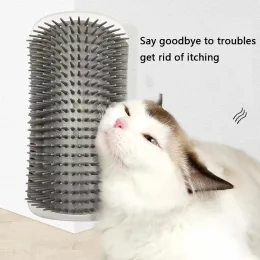 Grooming Cat Brush Comb Toy مع Catnip Cat Wall Brush Corner Cat Scratchage Massage Self Groomer Comb Pet Brush Corner Scrubber