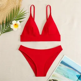 Costumi da bagno femminile triangolo rosso bikini sexy infrasola perizoma infrasmetto micro vacanza a due pezzi donne brasiliane su abito da bagno per la spiaggia brasiliana bikini