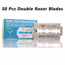 Blade 50pcs in acciaio inossidabile bordo doppio bordo di sicurezza rasoio palato di barba taglio di capelli rasatura più nitida di assottigliamento cartuccia