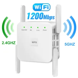 Routers 5GHz Wireless WiFi Repeater 1200Mbps Router WiFi Booster 2.4G WiFi Long Range Extender 5G WiFi Signal Amplifier Repeater WiFi