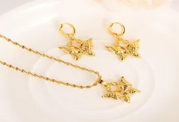 Conjuntos de jóias de ouro maciço de ouro maciço de borboleta