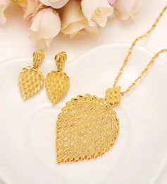 Gold de colar de colar de ouro Party Festy Gift Big Leaf Jewelry Conjuntos diariamente Desgaste da mãe Presente Diy Charms Mulheres Jóias finas de joalheria9249857