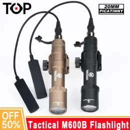 Scopes Wadsn Airsoft M600 M600B Potężna potężna latarka LED Broń zwiadowcza Lekkie światło Fit 20 mm Pcatinny Rail Akcesoria