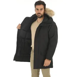 Herren im Freien Winter VierRure Down Parka Homme Jassen Chaquetas Außenbekleidung Wolf Fell mit Kapuzenvierer Vierrunde Wyndham Kanada Langford Jacke Mantelgröße: XS-2xl