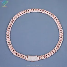 RTS Ice Out Cuban Link Chain 6-13 mm VVS Diamond Moissnaite łańcuch S925 Srebrny złoto Pleted Hip Hop Naszyjniki biżuterii