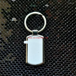 Keychains Style SubliMation Blank Metal Key Ring Chain Transfer Printing Backagel Material 10stycken/Lot