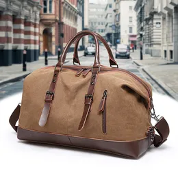 Canvas Travel Bag Super Fiber Crazy Horse Skin Outdoor Sports Fitness Bag Portable Travel Bag 231011