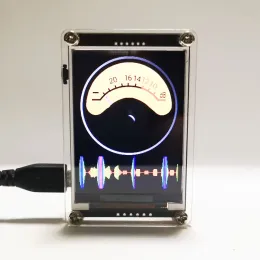 Усилитель 2,4 дюйма светящиеся часы стерео голосовой контроль музыкальный спектр Спектр -спектр Аудио Уровень индикатор ритм анализатор вице -метр ритм огни