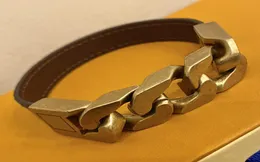 ZB006YX Classic Fashion Brown Black PU skórzana bransoletka z pudełkiem prezentowym Szorstki łańcuch wycięcia Bracelets7856988