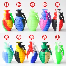 Grenade Silicone Nectar Collector Kit med GR2 14mm Titanium Tip Oil Rig Silicone Bong Water Pipe LL