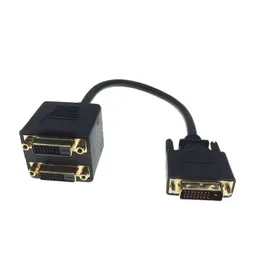 2024 1x2 DVI Splitter Adapter Cable 1-DVI Male To DVI24+1 Female 24K Gold Connector for HD1080P HDTV Projector PC Laptopfor DVI Male to Female Cable