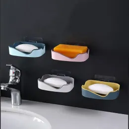 皿排水石鹸ボックス自己肥沃な壁掛け石鹸収納ボックスクリエイティブパンチングバスルーム用品整理収納棚