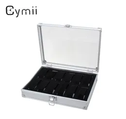 Whole12 Grid Aluminum Watch Case Case Bracelet Organite Organizer Professional Watch Watches Display Box Dewelry Harse Dersure CA4471559