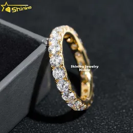 Hot Sale Pass Tester 3mm Eternity Band Solides Gelbgold Verlobungsmonissanit Diamond Ring