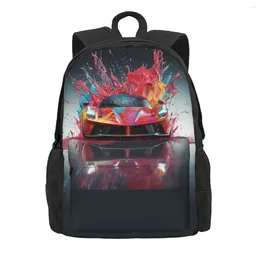 Rucksack leidenschaftliche Sportwagen Explosion Liquid Splash niedliche Rucksäcke Männer Universität atmungsaktive Schulbeutel Designer Rucksack