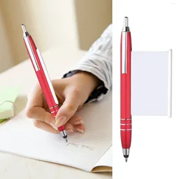 Metal Ballpoint Pen With Retractable Memo Sheet Ball Point White Blank Banner Smooth Writing Clip Fixing