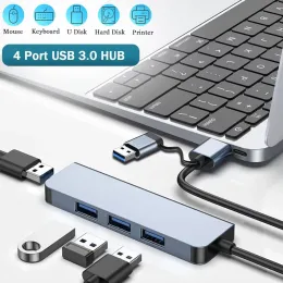 Hubs Typec USB Hub 3.0 with 4 Ports,USB C to USB 3.0 Hub USB Splitter Notebook Multiinterface Hub