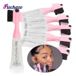Shampoo&Conditioner 3 In 1 Edge Brush with Gel Dispenser Double Sided Edge Control Hair Brush Comb Perfect for Sleeking Back Short Regrowth Hair