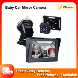 Kamera Babyautospiegel 1080p Baby Auto Kamera Nachtsicht Sicherheitsauto Sitzspiegel Kameras überwacht Spiegel mit breiter kristallklarer Aussicht