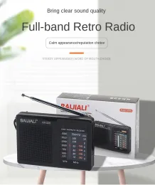 Radio Mini FM Radio Receiver Telescopic Antenna Fullwave Band Multifunctional Radios AA Battery Powered Builtin Speaker for Elderly