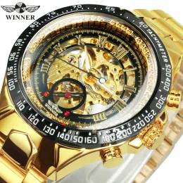 Relógios Winner Men Official Menical Wristwatches Skeleton Watch Golden Mens Watches Top Brand Luxo Montre Homme Clock Sport Buzel