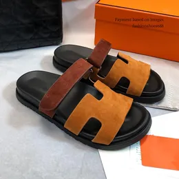 Maschi e donne con pantofole in stile sandali in pelle patchwork spessa scarpe da spiaggia a sola pancetta da viaggio per leisure da viaggio per esterni 35-45 +scatola